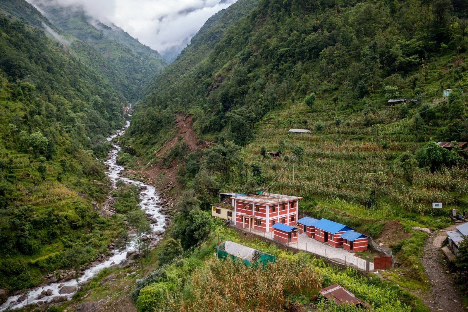 The valley around the school