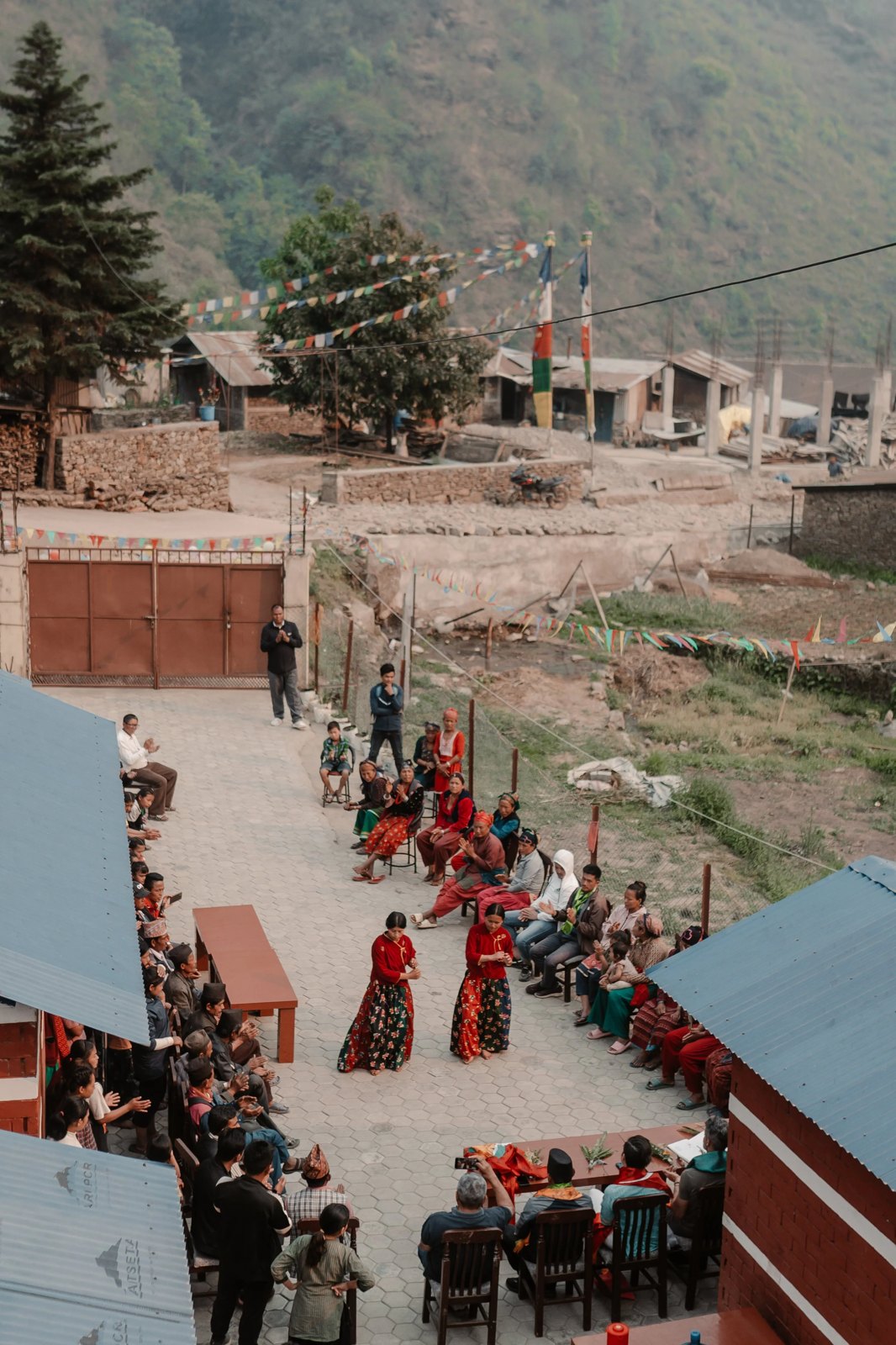 The village courtyard